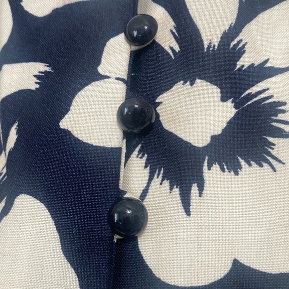 Navy and off white floral suit jacket size 4 - Picture 4 of 10